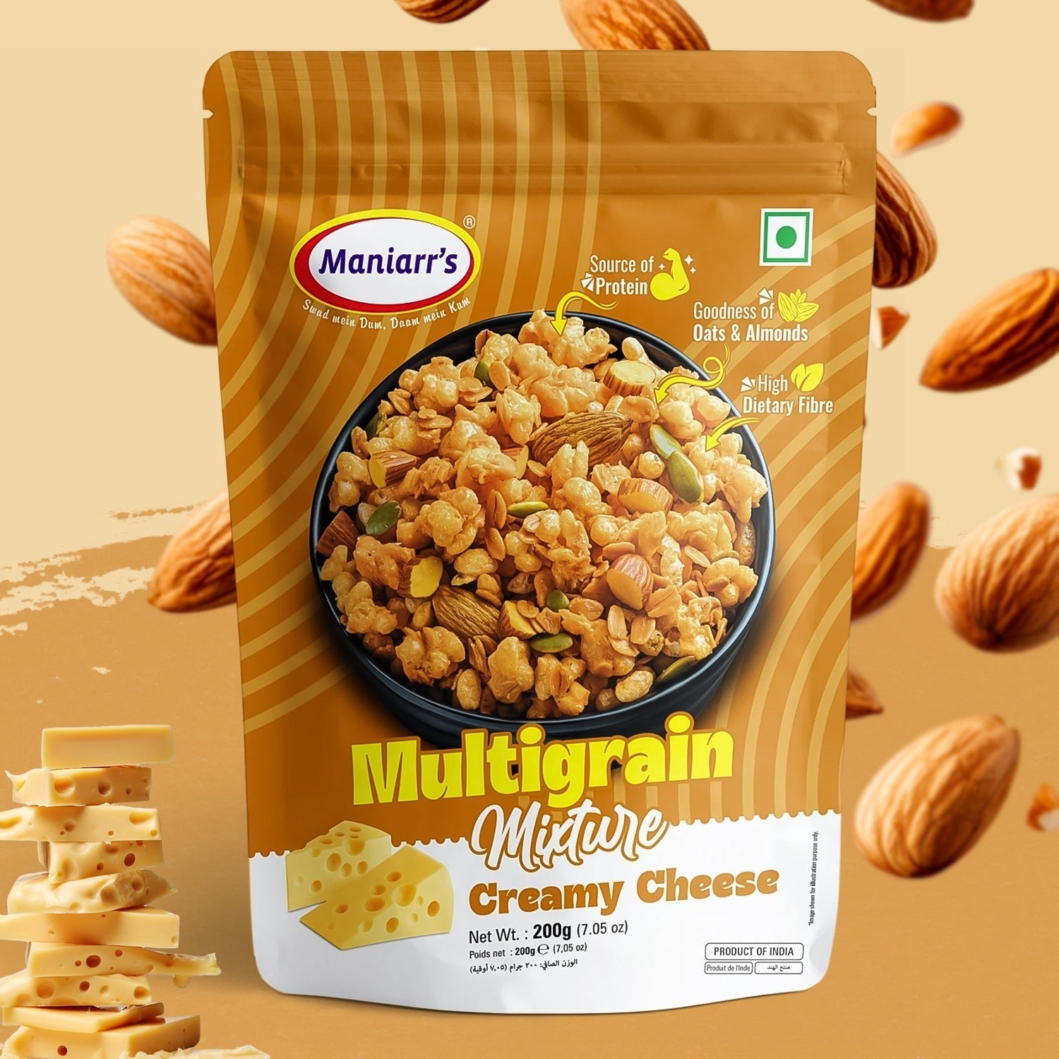 Maniarr's Creamy Cheese ROASTED MULTIGRAIN MIXTURE (200Gm) Maniarr's Creamy Cheese ROASTED MULTIGRAIN MIXTURE (200Gm)